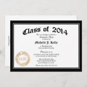 Diploma Graduation Party 2014 Kaart (Voorkant / Achterkant)