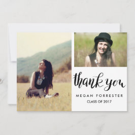 Diploma Handgeschreven Dank Je Wel Twee Foto Kaart