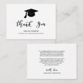Diploma Hoed Chic Modern Script Bedankbrief Notitiekaartje (Voorkant / Achterkant)
