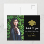 Diploma Hoed Dank Je Geschenk Eigen Foto Briefkaart (Voorkant / Achterkant)