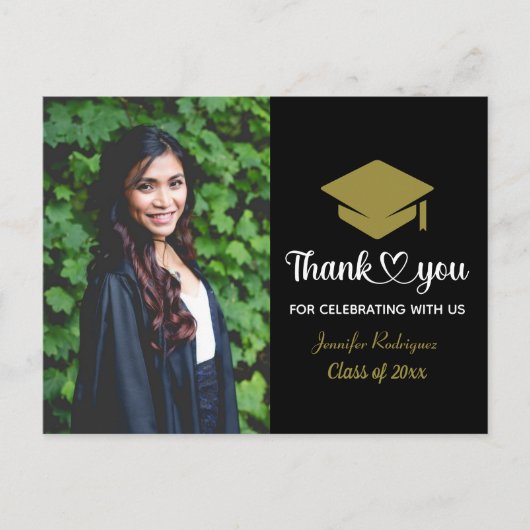 Diploma Hoed Dank Je Geschenk Eigen Foto Briefkaart (Voorkant)