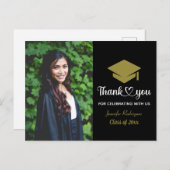 Diploma Hoed Dank Je Geslaagd Aangepaste Foto Briefkaart (Voorkant / Achterkant)