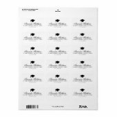 Diploma hoed elegante script retouradres etiket (Full Sheet)