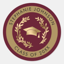 Diploma hoed en krans donkerrood goud klas van 20X