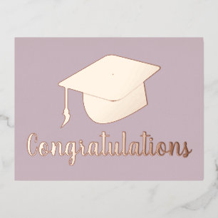 Diploma Hoed Felicitaties Roze Folie Feestdagen Briefkaart