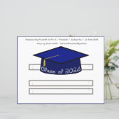 Diploma hoed Marineblauwe Feesthoed 2026 Zilver (Staand voorkant)