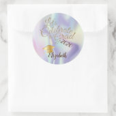 Diploma Hoed,Naam,Holografisch Ronde Sticker (Tas)