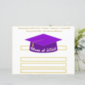 Diploma hoed Paarse Feesthoed 2026 in Wit (Staand voorkant)