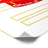 Diploma hoed Rode Hoed Klas van 2024 Witte Glitter Poster (Hoek)
