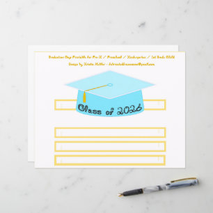 Diploma Hoed Turquoise Blauwe Feesthoed 2026 Zwart