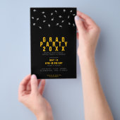 Diploma Hoed Werp Zilver & Goud Afstudeerfeest Flyer (Hand)