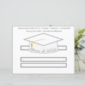 Diploma Hoed Witte Feesthoed 2026 Zilver Lettertyp (Staand voorkant)