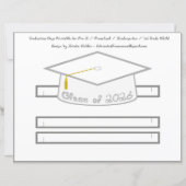 Diploma Hoed Witte Feesthoed 2026 Zilver Lettertyp (Voorkant)