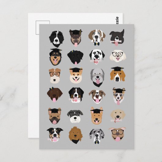 Diploma Hondengezichten Briefkaart (Voorkant / Achterkant)