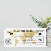 Diploma Instapass Worldkaart Save The Date (Staand voorkant)