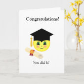 Diploma kaart met vrolijk gezicht (Gele Bloem)