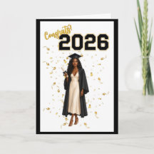 Diploma kaart voor haar - Afro-Amerikaans