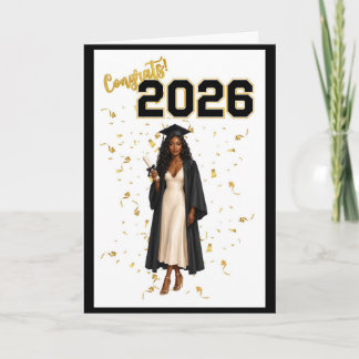 Diploma kaart voor haar - Afro-Amerikaans