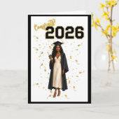 Diploma kaart voor haar - Afro-Amerikaans (Gele Bloem)