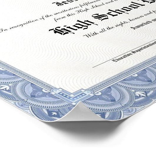 Diploma Keepsake for High School Graduation Poster (Hoek)