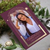 Diploma-kleur Goud Zon Maan Sterren Afstudeerfoto Kaart