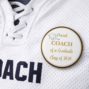 Diploma Knoop – Trots COACH van Afgestudeerde 2026 Ronde Button 5,7 Cm