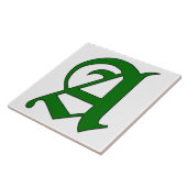 Diploma Letter A in Green Monogram Tegel Tegeltje (Zijkant)