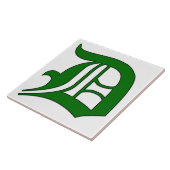Diploma Letter D in Green Monogram Tegel Tegeltje (Zijkant)