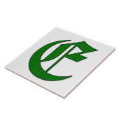 Diploma Letter E in Green Monogram Tegel Tegeltje (Zijkant)