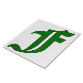 Diploma Letter F in Green Monogram Tegel Tegeltje (Zijkant)