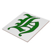 Diploma Letter H in Green Monogram Tegel Tegeltje (Zijkant)