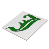 Diploma Letter J in Green Monogram Tegel Tegeltje (Zijkant)