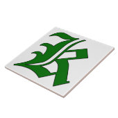 Diploma Letter K in Green Monogram Tegel Tegeltje (Zijkant)