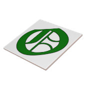 Diploma Letter O in Green Monogram Tegel Tegeltje (Zijkant)
