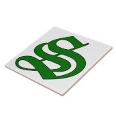 Diploma Letter S in Green Monogram Tegel Tegeltje (Zijkant)