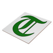Diploma Letter T in Green Monogram Tegel Tegeltje (Zijkant)