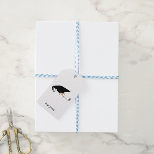 Diploma met afstudeerhoedje cadeaulabel (Met Touw)