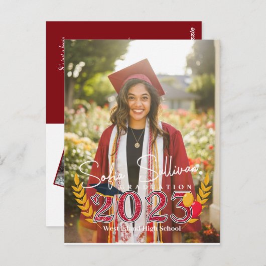 Diploma middelbare school felicatie kaart (Voorkant / Achterkant)