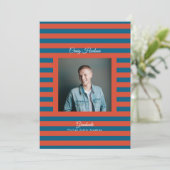 Diploma middelbare school foto afstudeer aankondig aankondiging (Staand voorkant)