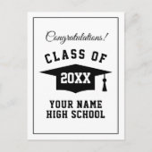 Diploma middelbare school gelukwenskaarten briefkaart (Voorkant)