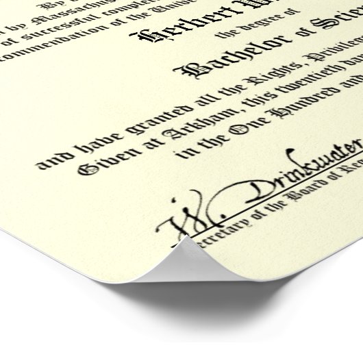 Diploma Miskatonic University Poster (Hoek)