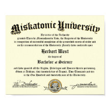 Diploma Miskatonic University