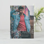 Diploma Moderner typografie afstudeeraankondiging Save The Date (Staand voorkant)