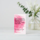 Diploma | Nieuwe werknemer | Achtergrond in waterv Visitekaartje (Staand voorkant)