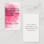 Diploma | Nieuwe werknemer | Achtergrond in waterv Visitekaartje (Voorkant / Achterkant)