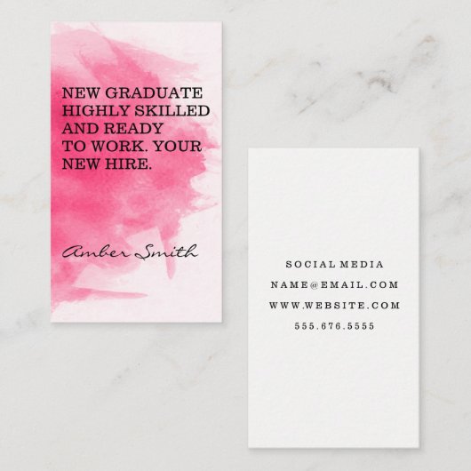 Diploma | Nieuwe werknemer | Achtergrond in waterv Visitekaartje (Voorkant / Achterkant)