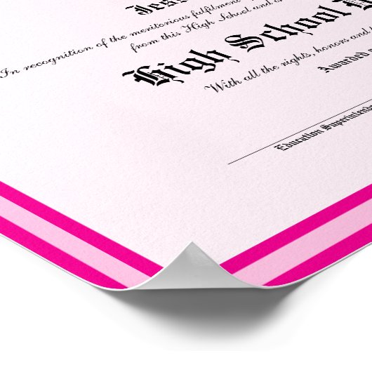 Diploma Novelty High School Keepsake Poster (Hoek)