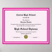 Diploma Novelty High School Keepsake Poster (Voorkant)