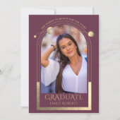 Diploma Plaatje Goud Zon Maan Sterren Afstudeerfot Kaart (Voorkant)