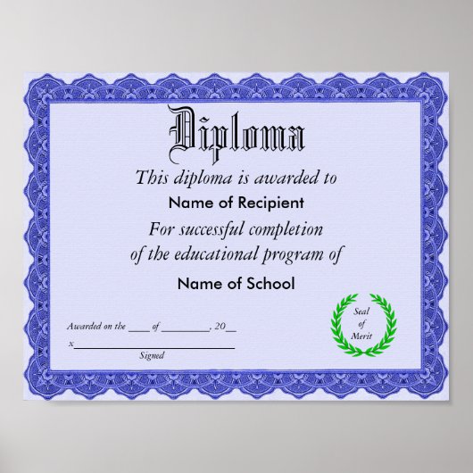 Diploma Poster (Voorkant)